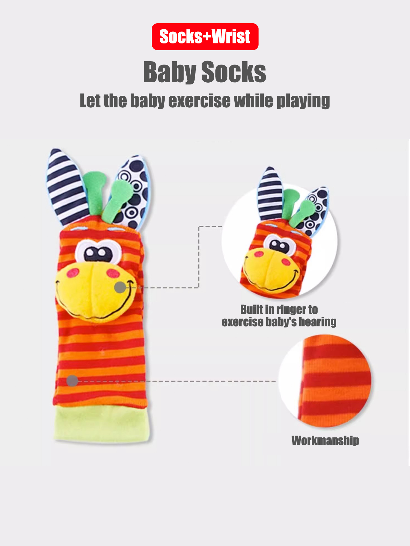 4pcs/Set Baby Infant Wrist Rat - Toddler Sock Set ulasan dan harga