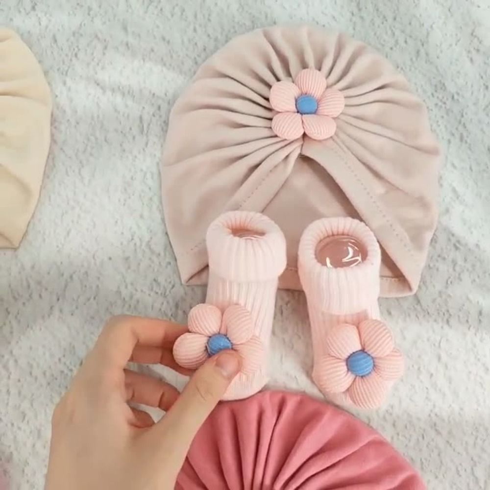 Sweet Big Flower Baby Hat Sock - Toddler Sock Set ulasan dan harga