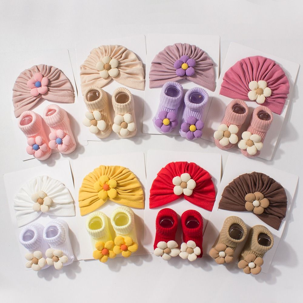 Sweet Big Flower Baby Hat Sock - Toddler Sock Set ulasan dan harga