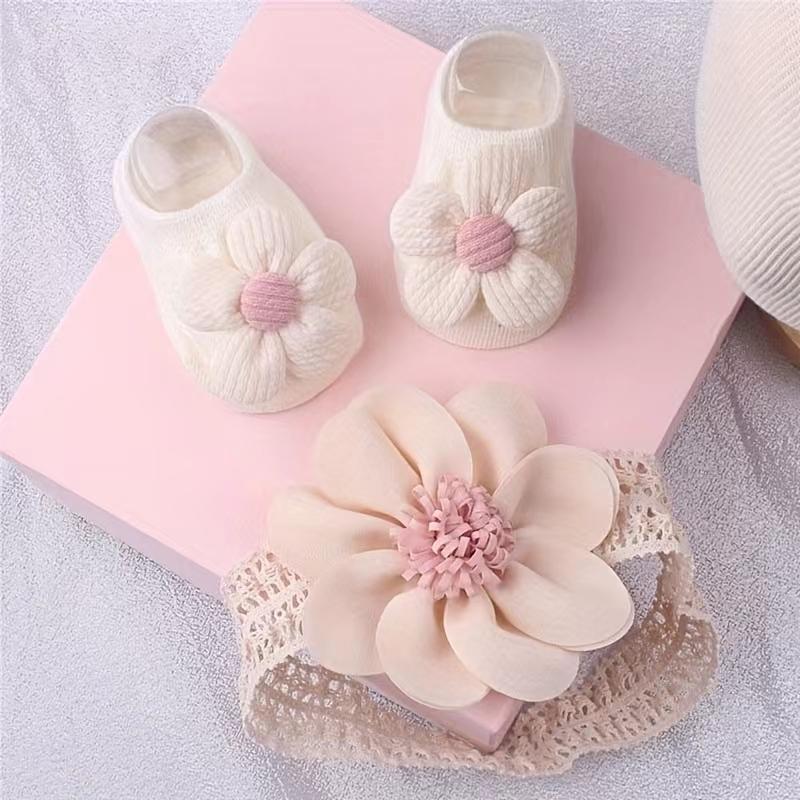 Baby flower hair with sock set - Toddler Sock Set ulasan dan harga