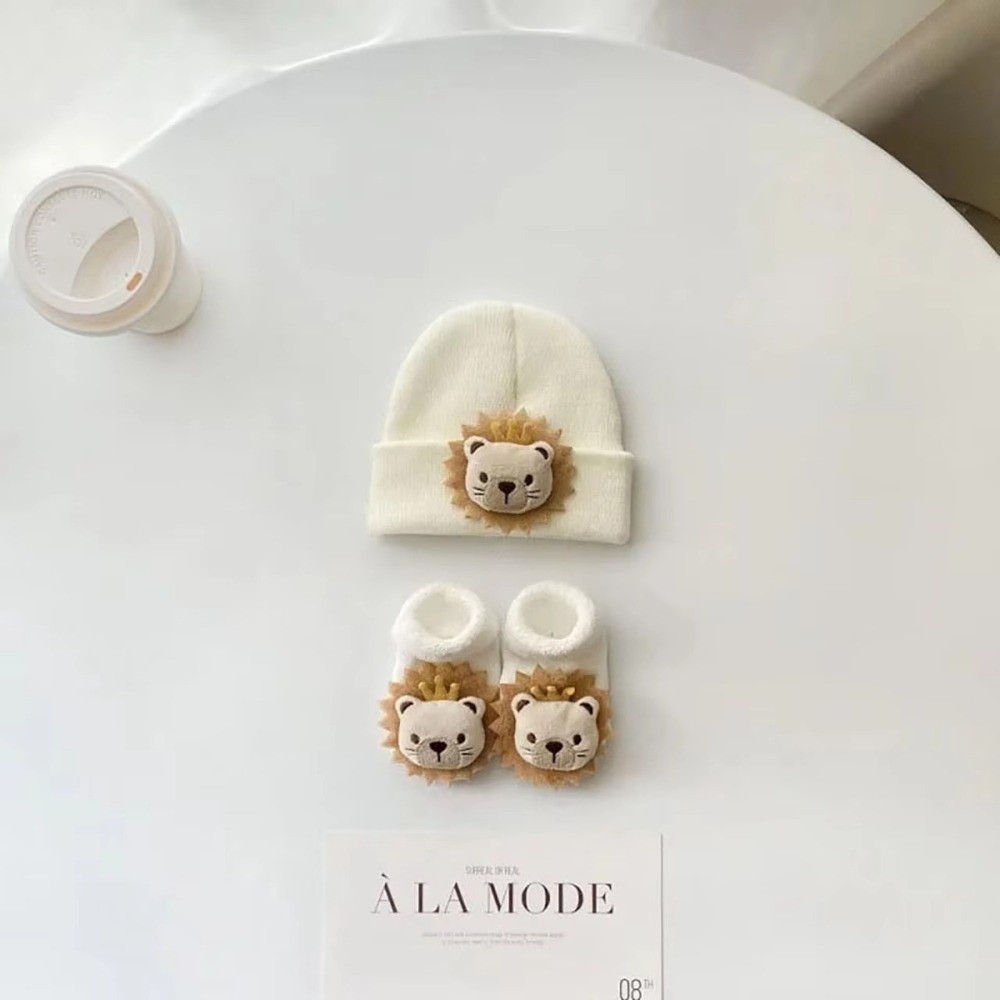 2PCS/Set New Cartoon Baby Hat  - Toddler Sock Set ulasan dan harga