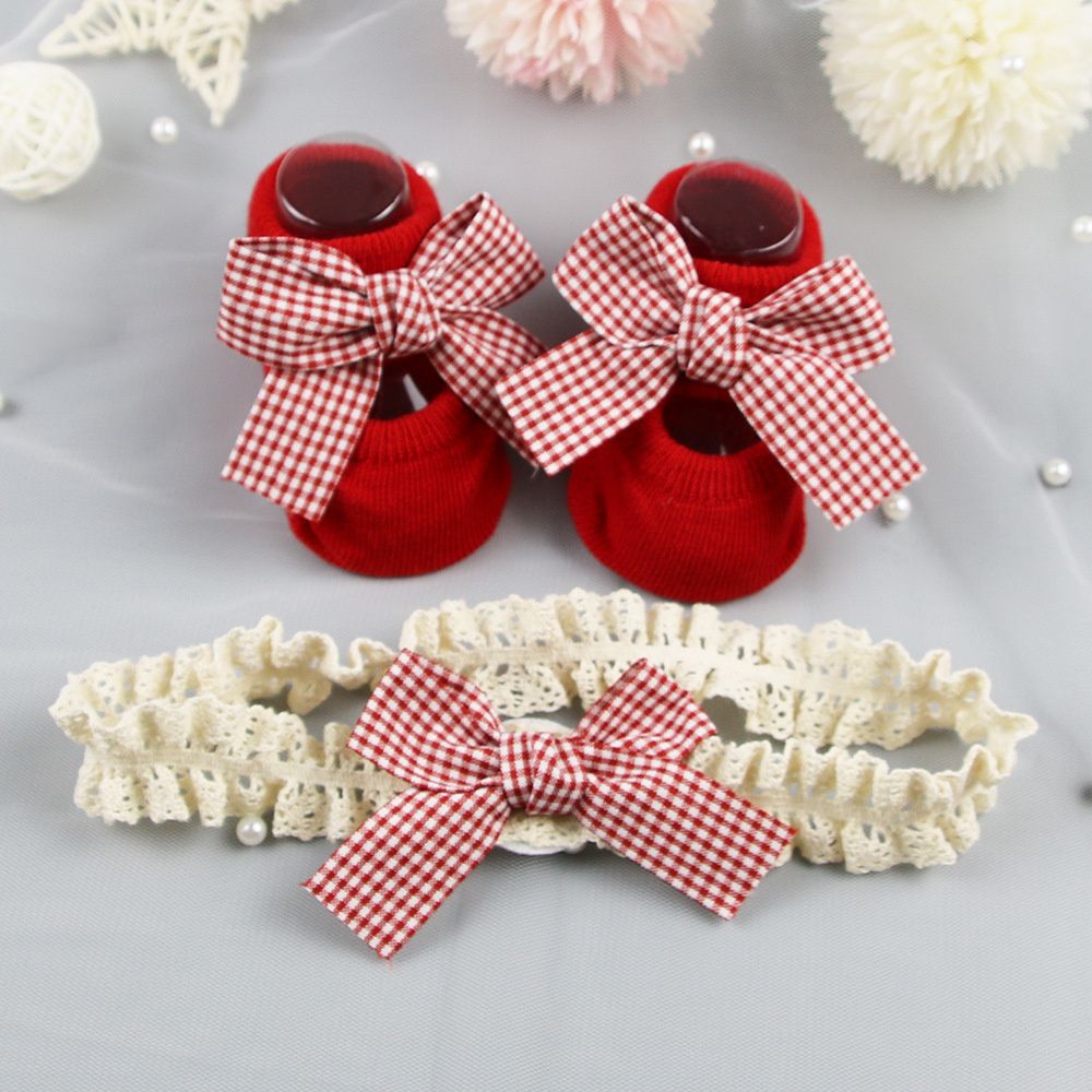 Christmas Gift Cotton Bow Head - Toddler Sock Set ulasan dan harga