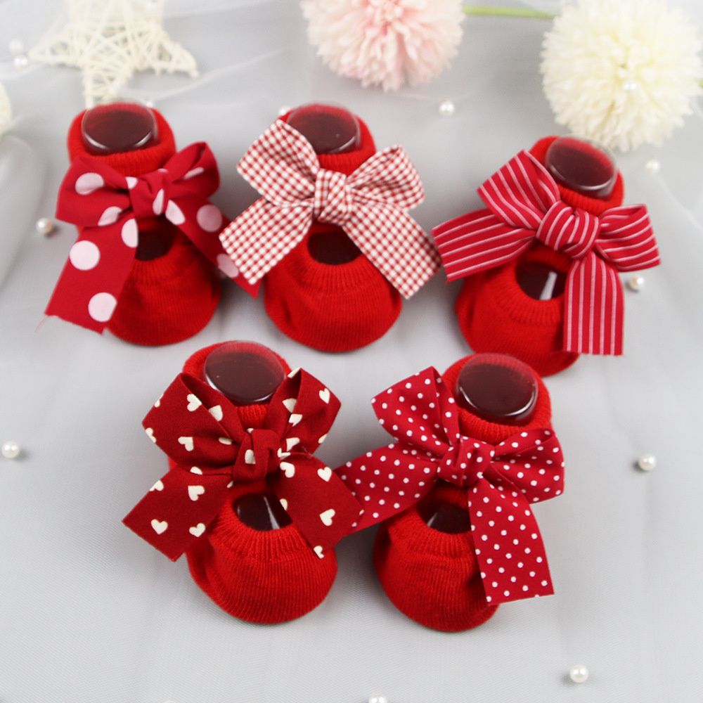 Christmas Gift Cotton Bow Head - Toddler Sock Set ulasan dan harga